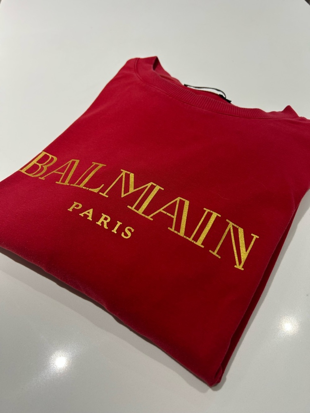 Balmain Paris Red Logo Sweatshirt - Picture 9 of 9